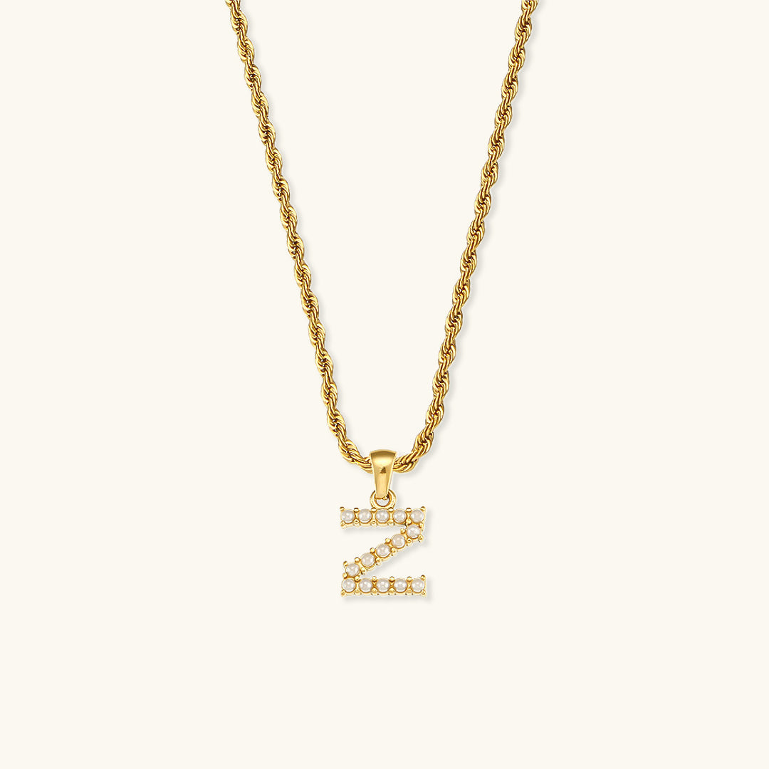 Collier Initial en Perle Aurora