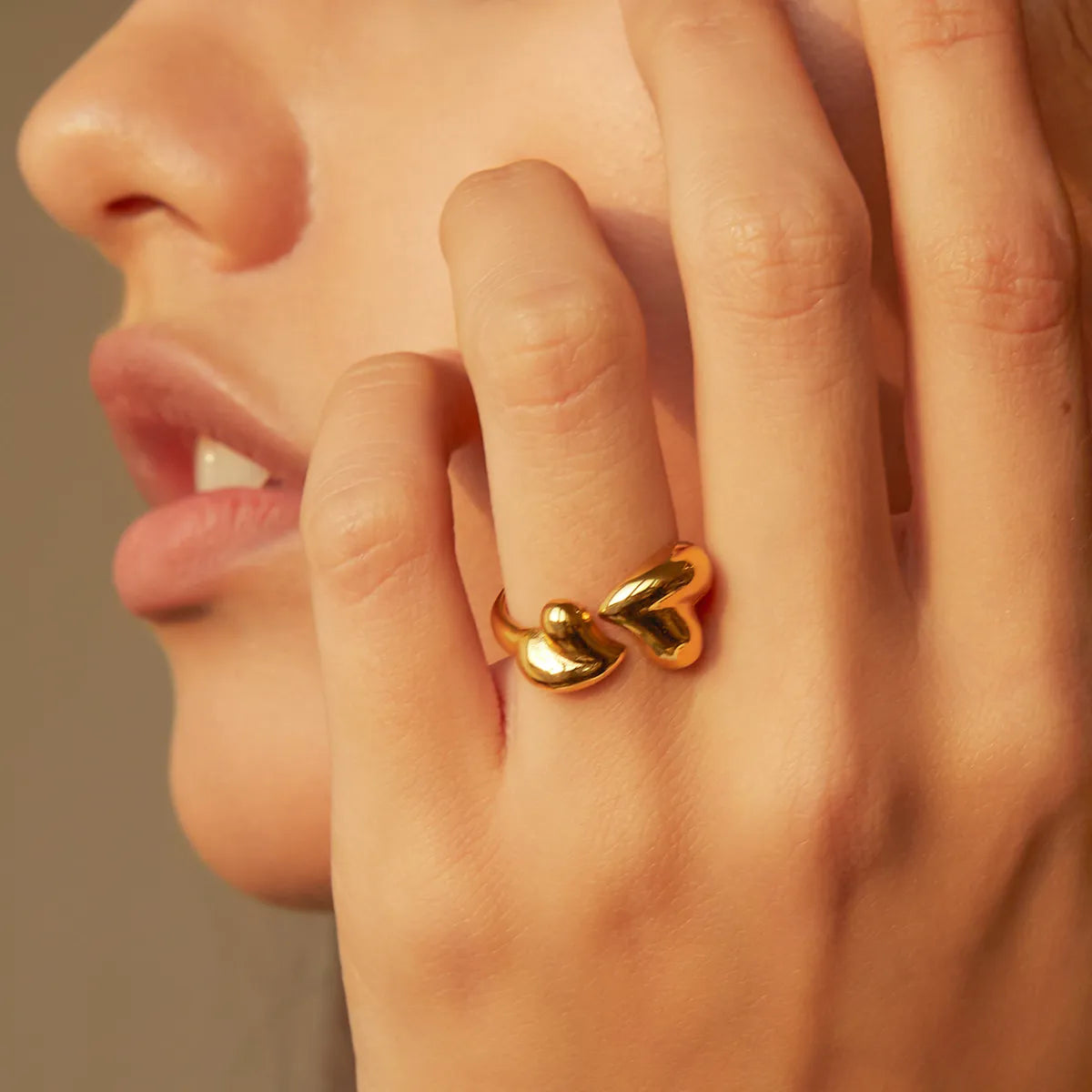 Aurelia - Vergulde Hart Ring