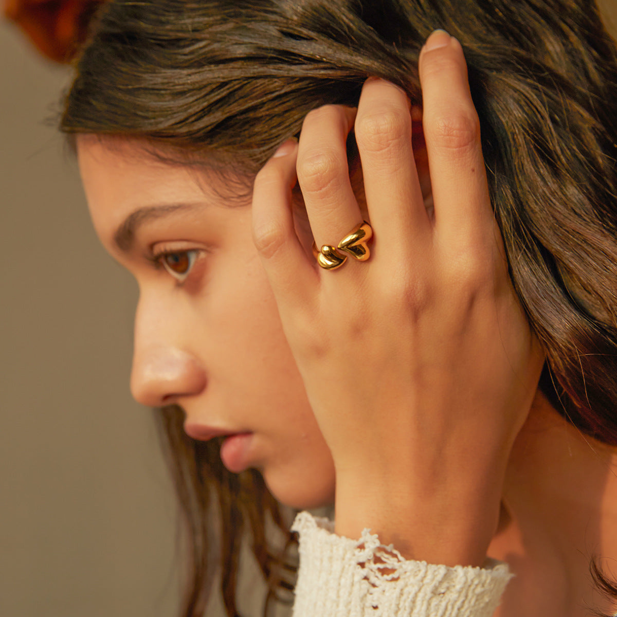 Aurelia - Vergulde Hart Ring