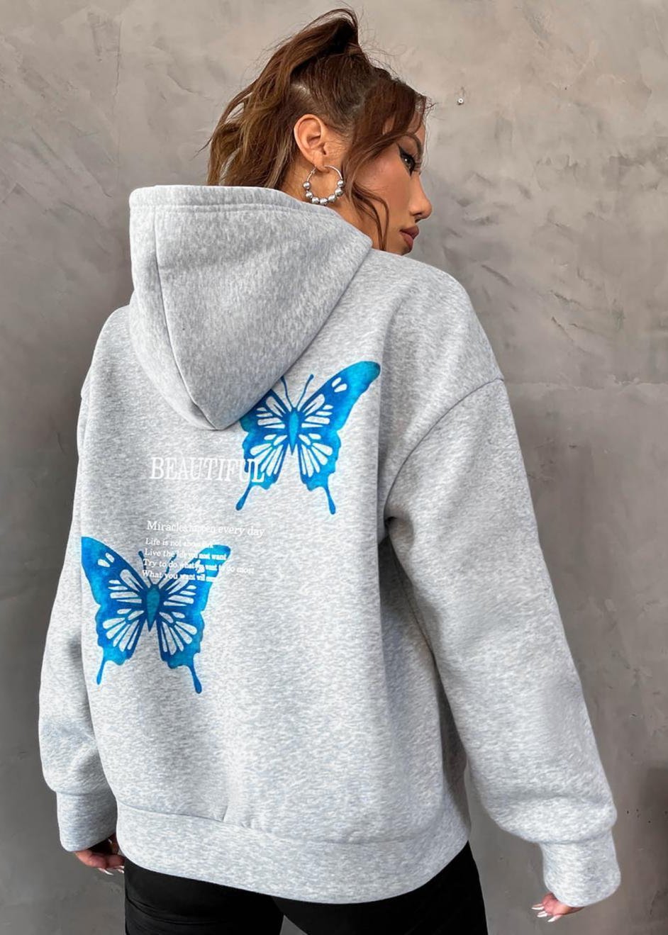 Hoodie Graphique Rêve de Papillon