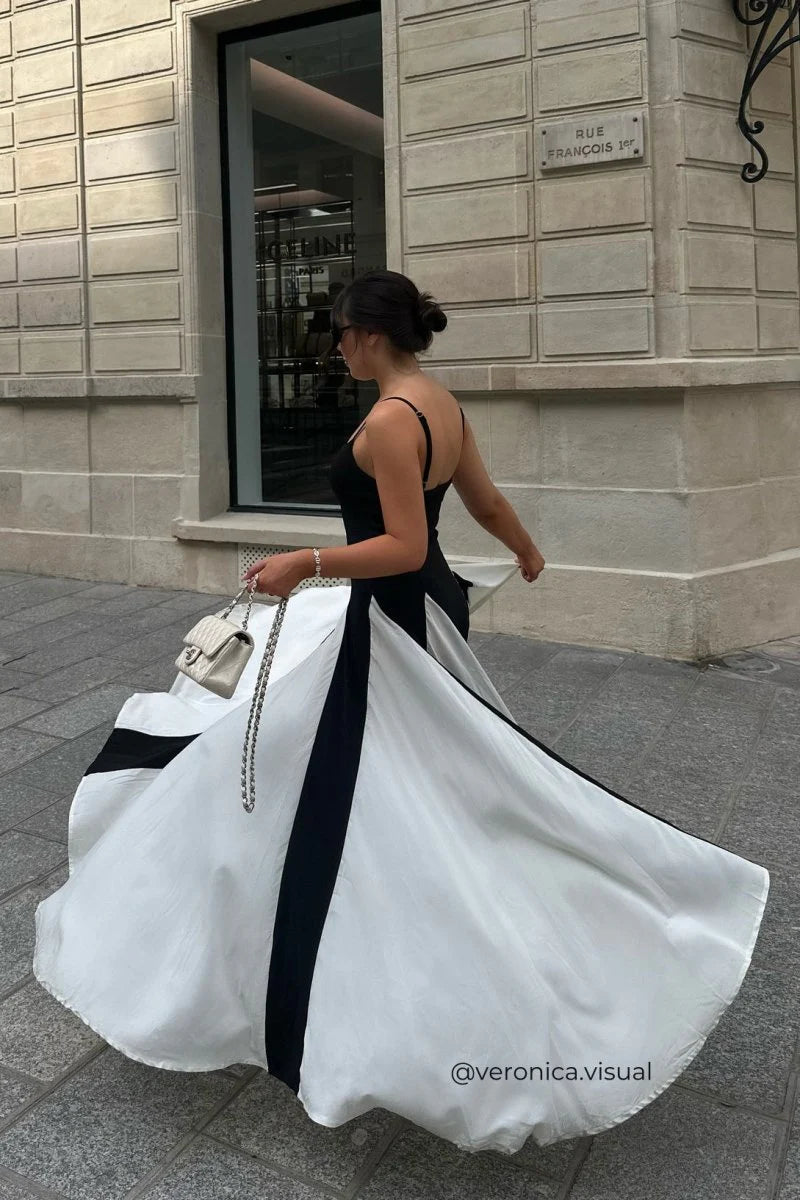 Isabella - Robe maxi à slip en tulle à panneaux