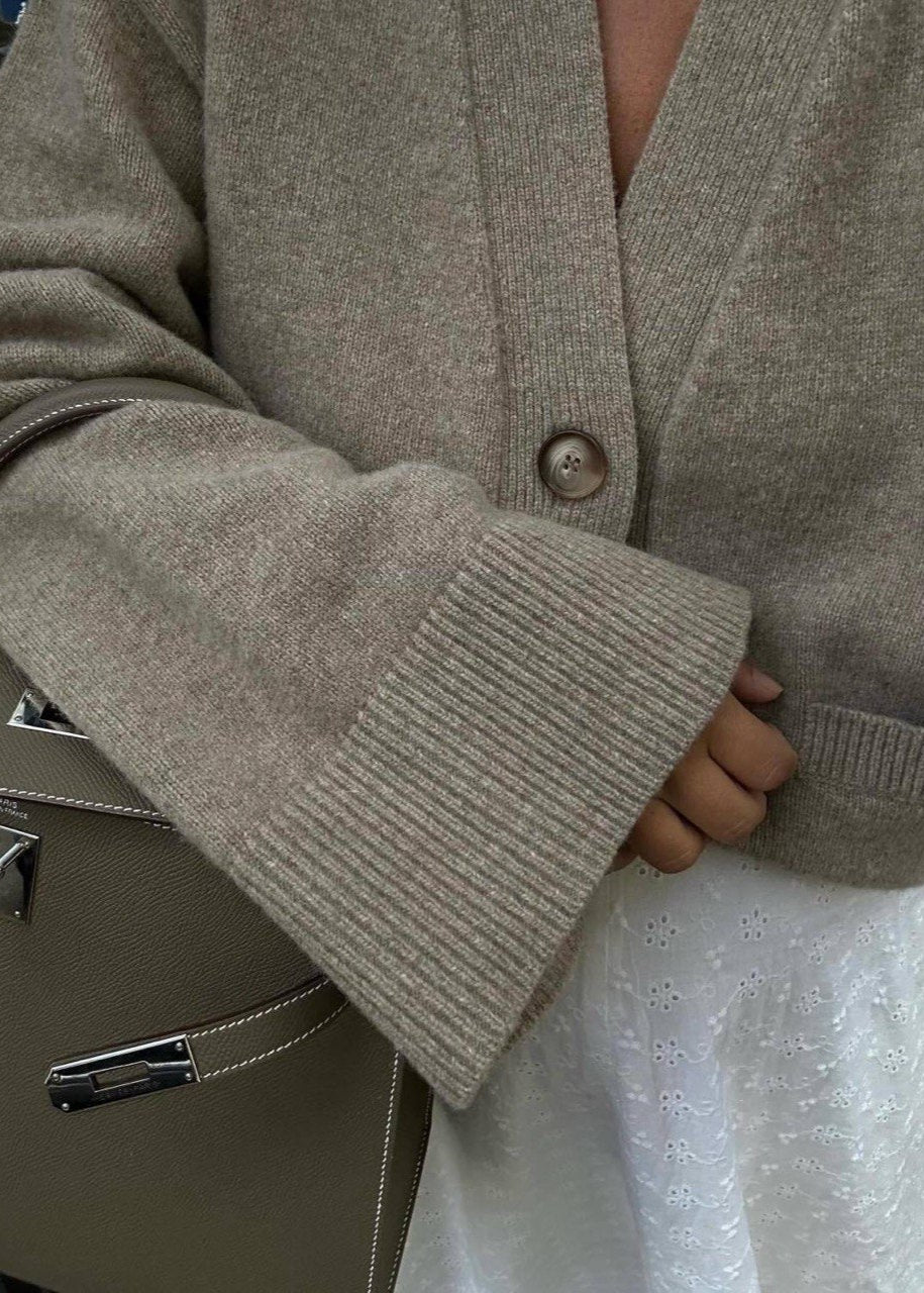 Heatherwood - Ribbed Knit V-Neck Cardigan