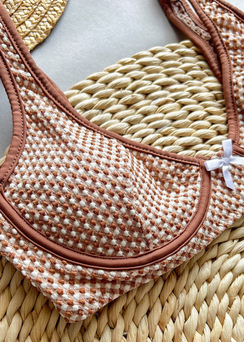 Capri Check - Conjunto de bikini texturizado con aros