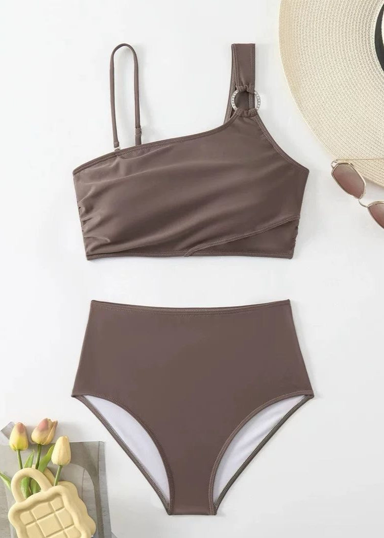 Solara – Bikini de cintura alta con un solo hombro