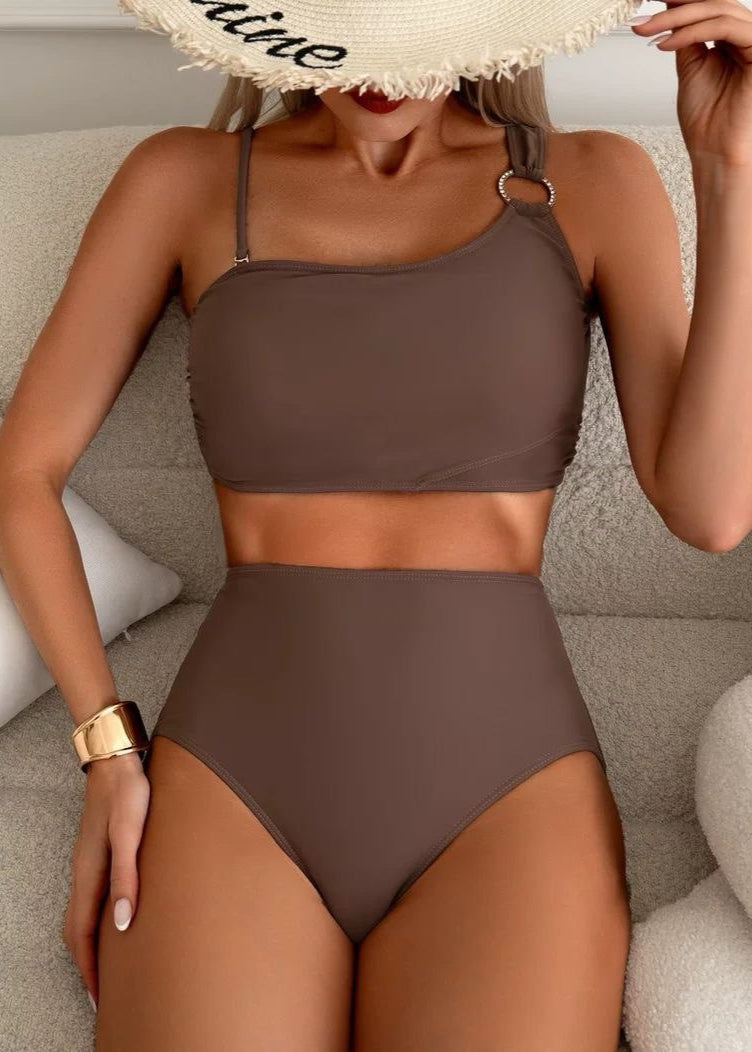 Solara – Bikini de cintura alta con un solo hombro