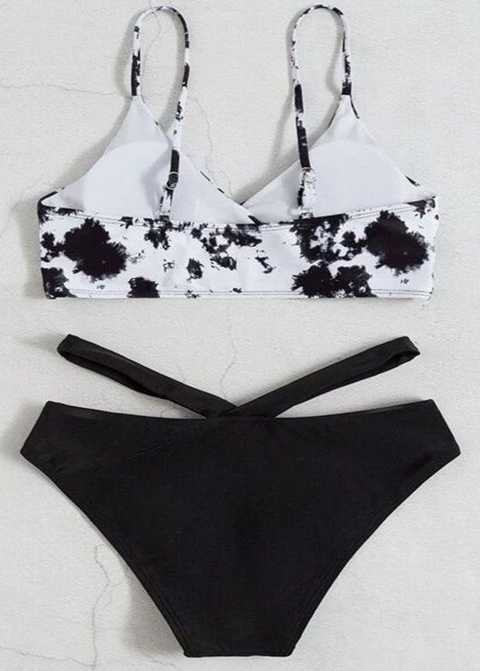 Zenya - Conjunto de Bikini Cruzado Monocromo