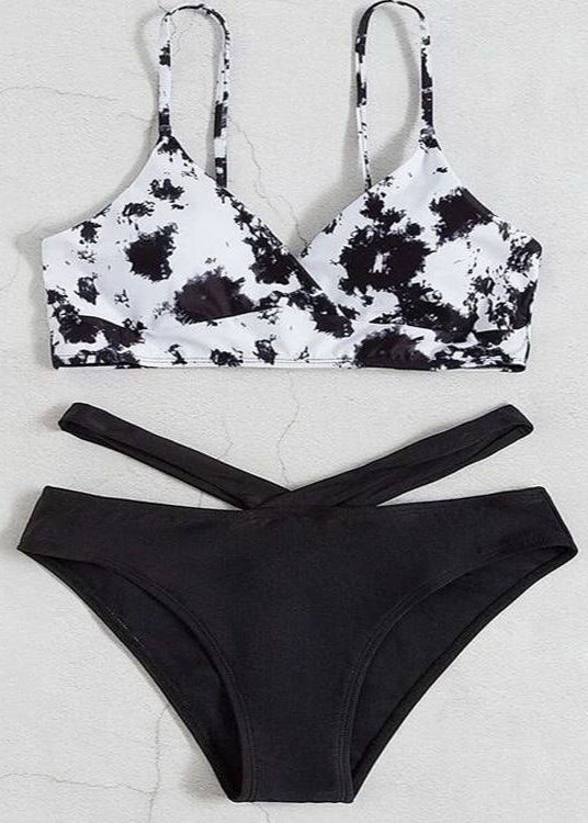 Zenya - Conjunto de Bikini Cruzado Monocromo