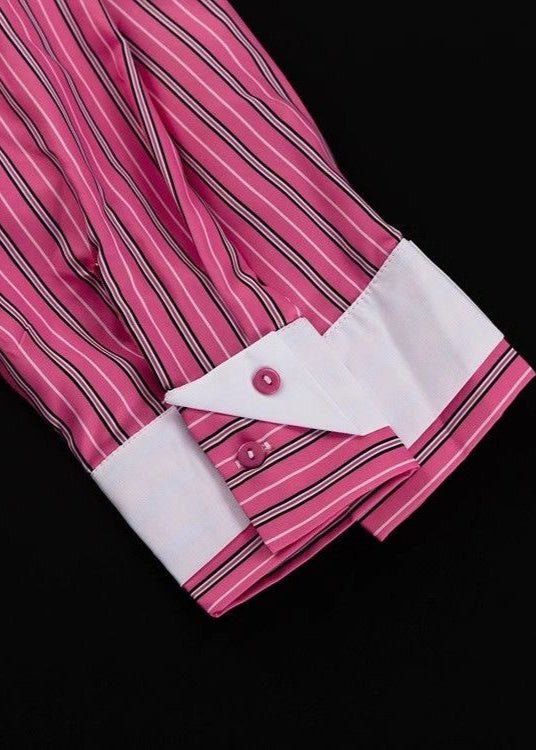 Camisa corta a rayas Faye – Look Poder Rosa