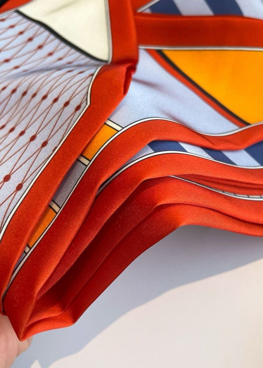 Equestra - Sciarpa Twilly di Seta con Stampa Cavallo