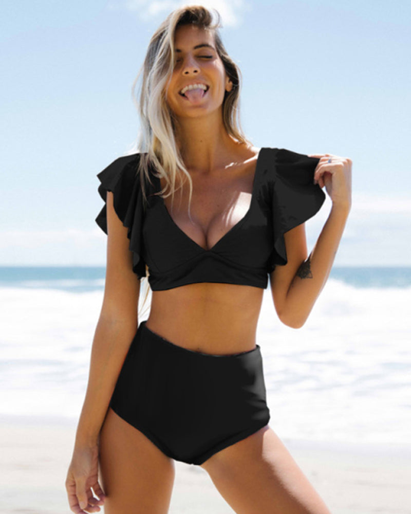 Elegance in Black - Cristal Bikini Set - VibeSoothe