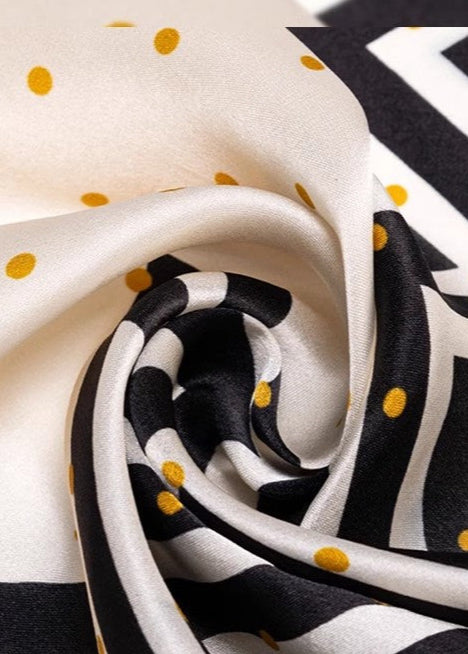 Dotline Charm - 100% Silk Square Scarf 55x55cm