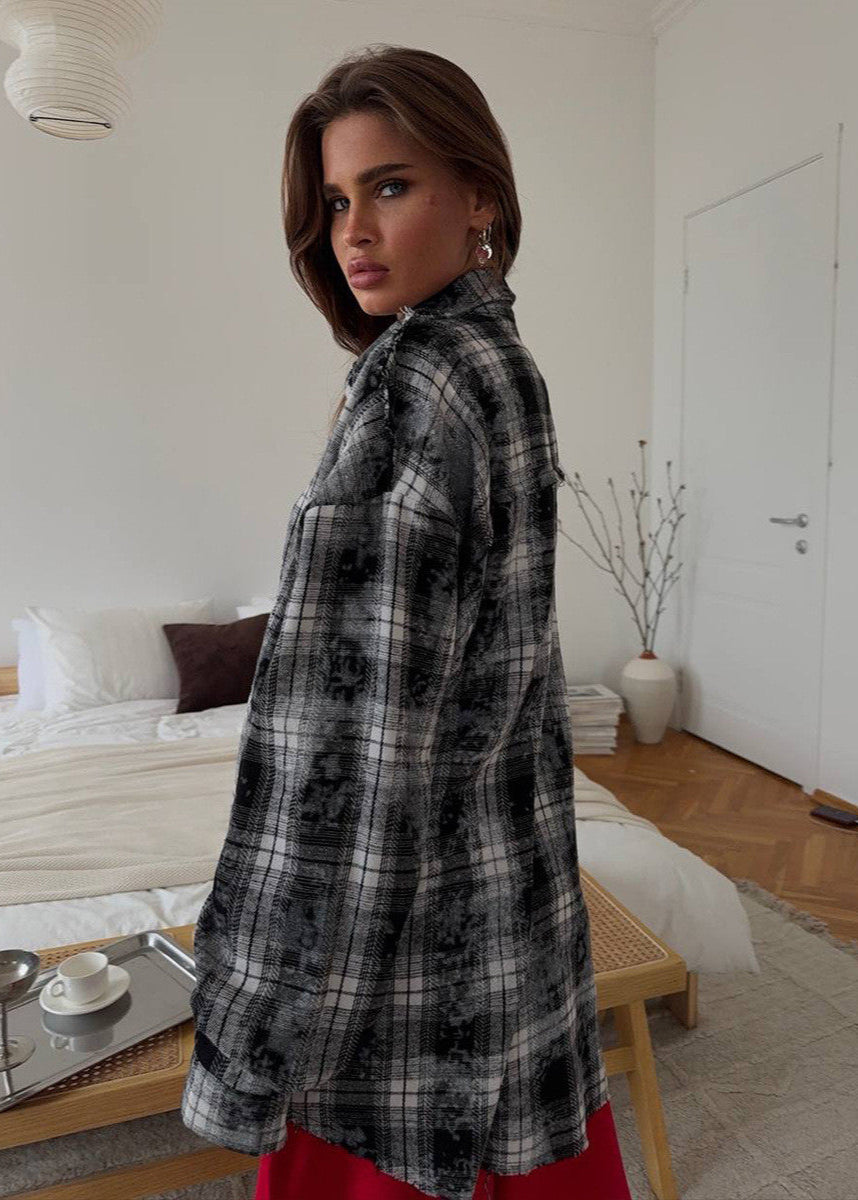 Rylan - Oversized Plaid Button Down Shirt