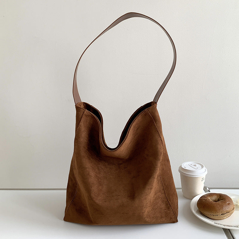 Minimalist-Chic Suede Tote