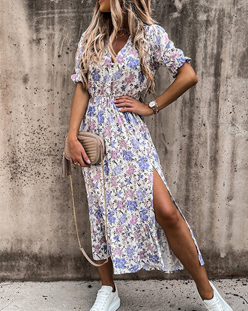 Lily-Floral Breeze-Long Beach-Dress - VibeSoothe