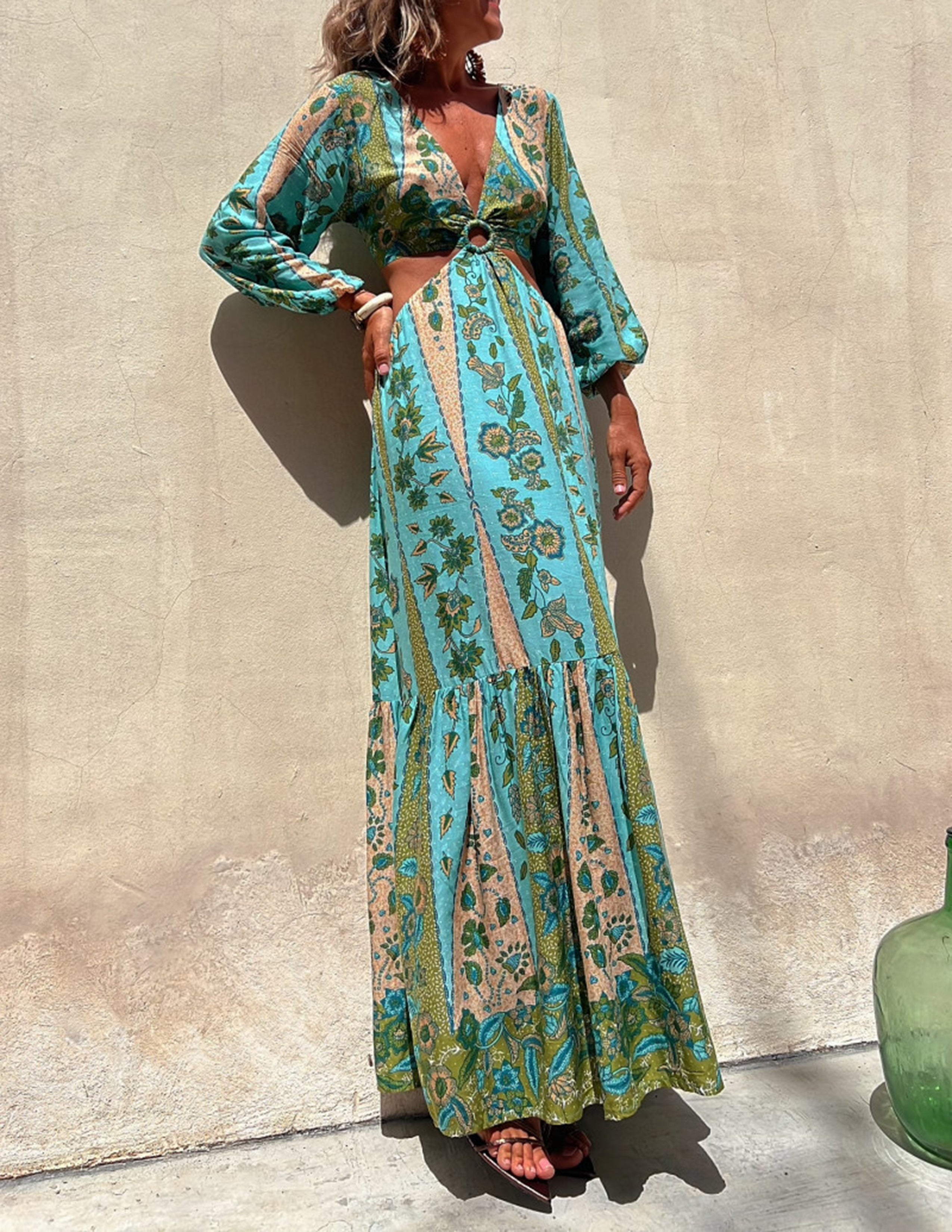 Botanical-Beauty Maxi Dress - VibeSoothe