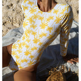 Maillot de bain surf - Jaune palmiers - VibeSoothe