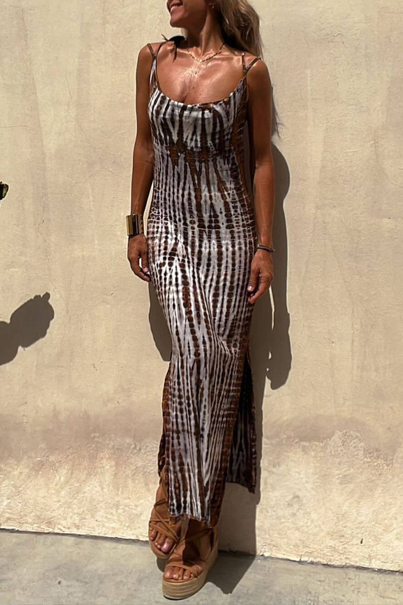 Seraphina - Earthy Tie-Dye Maxi Dress