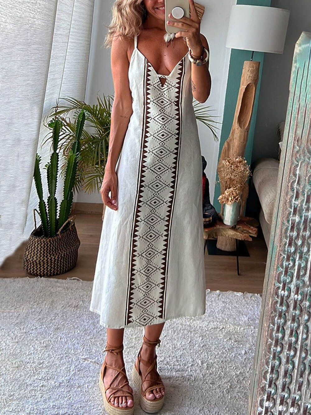 Santorini-Sunset Sleeveless Dress