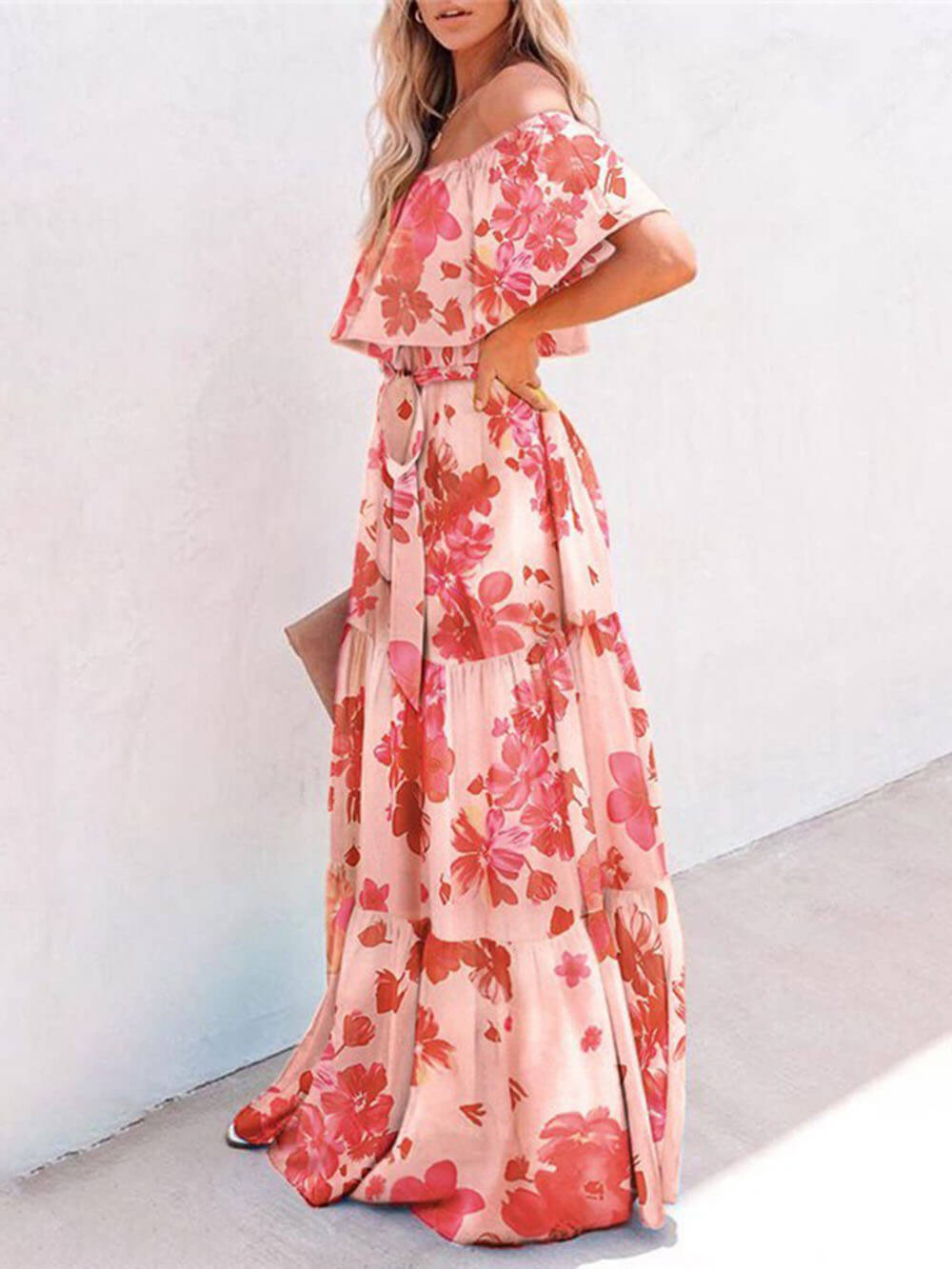 Capri - Printed Wrap Maxi Dress - VibeSoothe