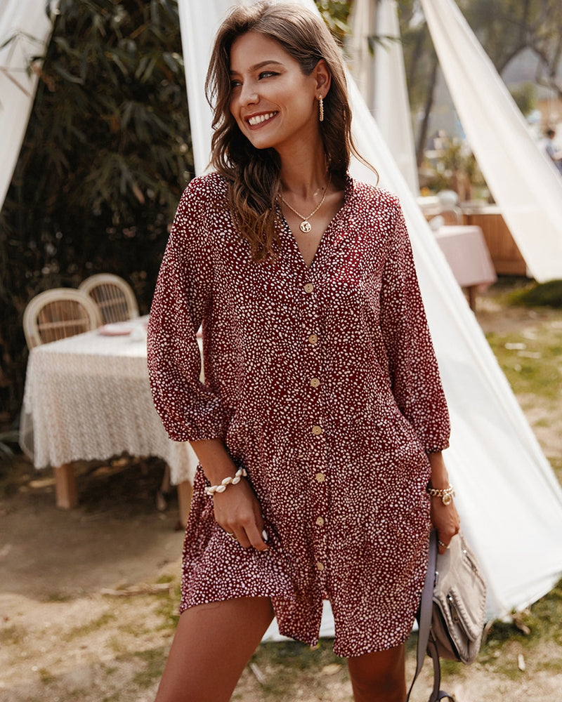 Ruby Dots - Robe de plage à manches longues