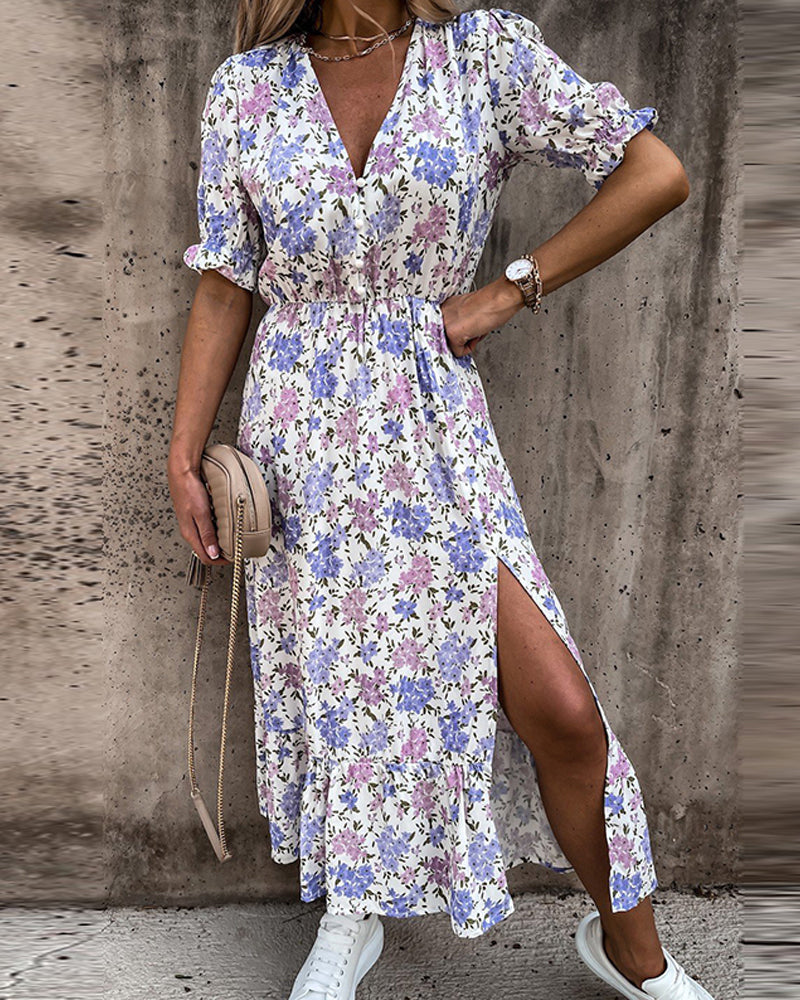 Lily-Floral Breeze-Long Beach-Dress - VibeSoothe