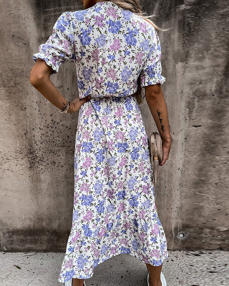 Lily-Floral Breeze-Long Beach-Dress - VibeSoothe