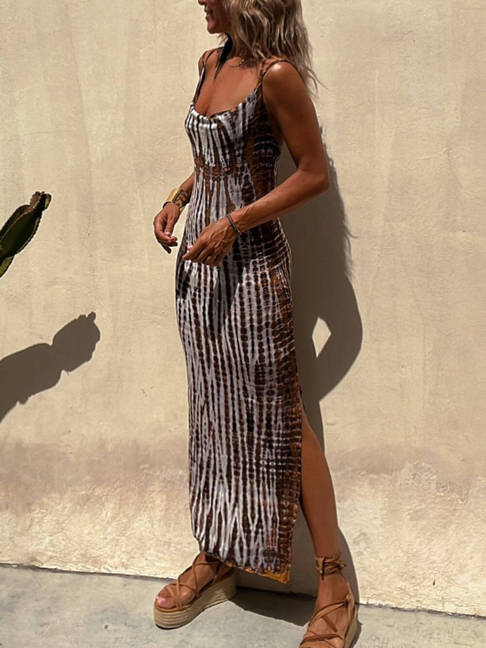 Seraphina - Aardse Tie-Dye Maxi-jurk