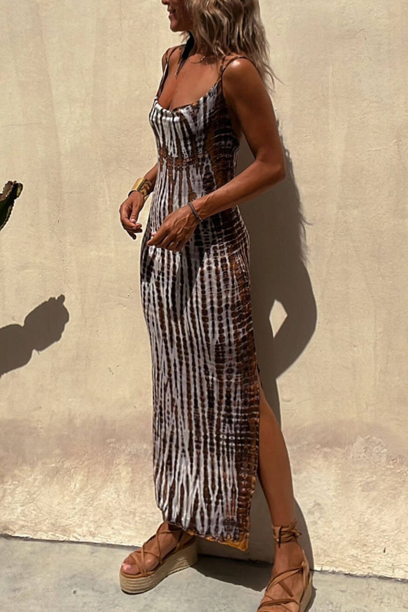 Seraphina - Earthy Tie-Dye Maxi Dress