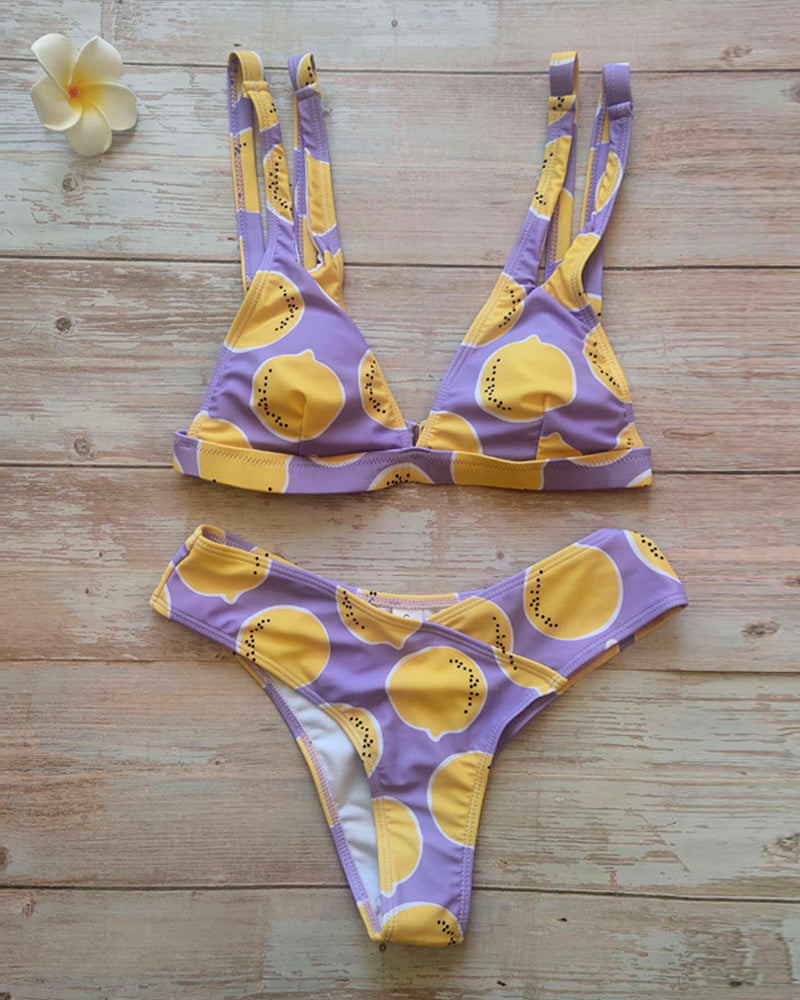 Citrus-Splash Bikini Set - VibeSoothe