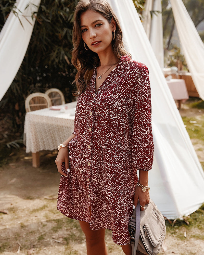 Ruby Dots - Robe de plage à manches longues