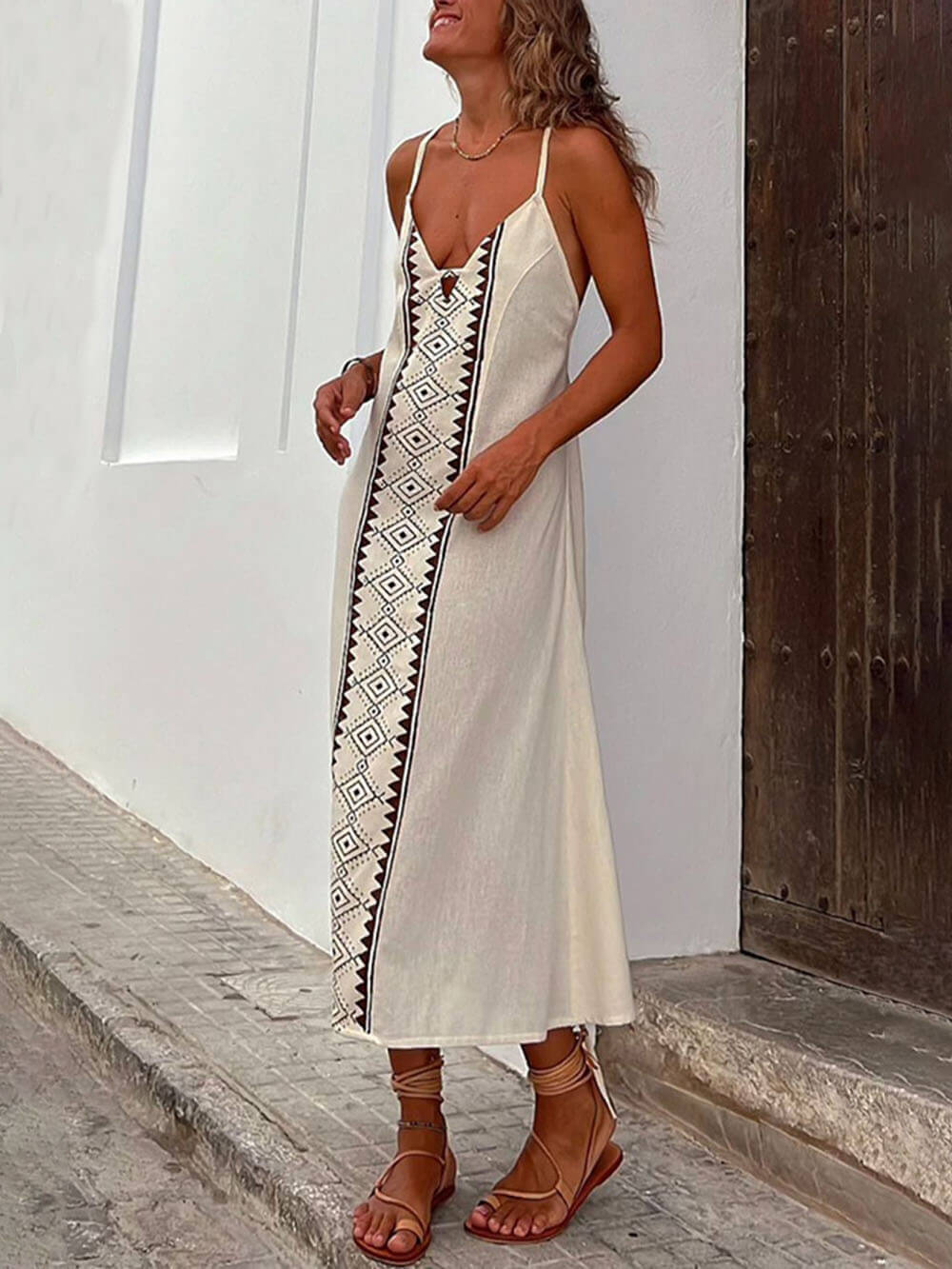 Santorini-Sunset Sleeveless Dress