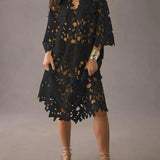 Amalfi - Coast Lace Cover-Up Midi Dress - VibeSoothe