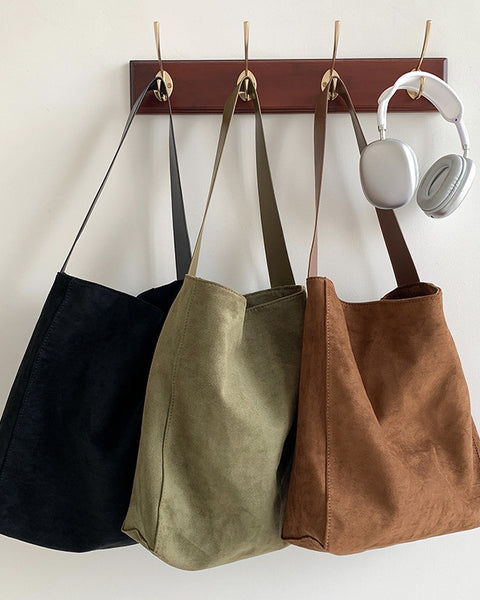 Minimalist-Chic Suede Tote