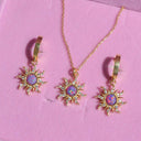  Parure Soleil Or-Rapunzel (Collier &amp; Boucles d'Oreilles)