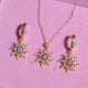  Parure Soleil Or-Rapunzel (Collier &amp; Boucles d'Oreilles)