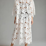 Amalfi - Coast Lace Cover-Up Midi Dress - VibeSoothe