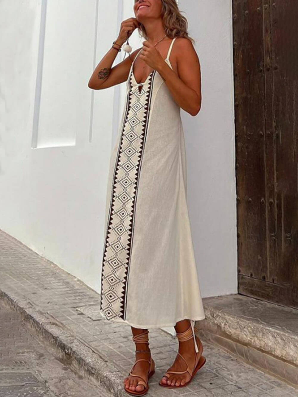 Santorini-Sunset Sleeveless Dress