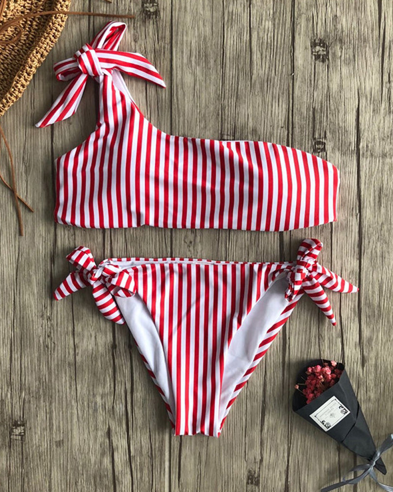 Capri-Stripe Bikini Set - VibeSoothe