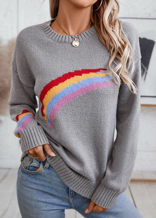 Rainbow Dreams - Cozy Knit Pullover Sweater