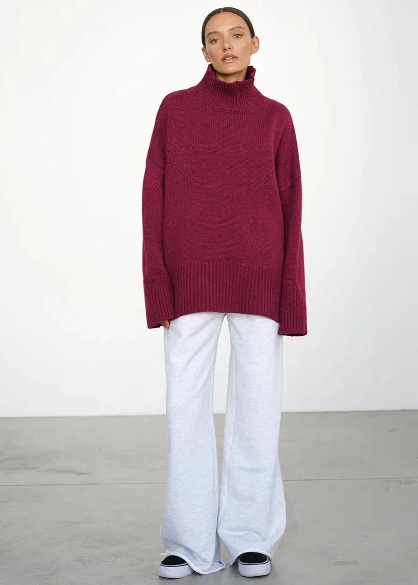 Cozy Solid Turtleneck Sweater