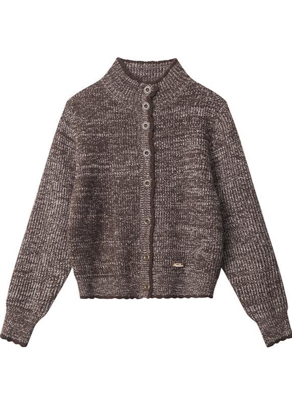 Cardigan boutonné rétro - Tricot classique d'automne