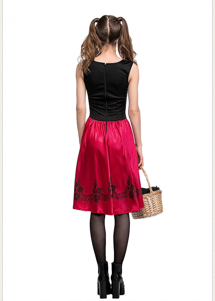 Scarlet Tale - Women’s Red Riding Hood Costume Dress with Cape