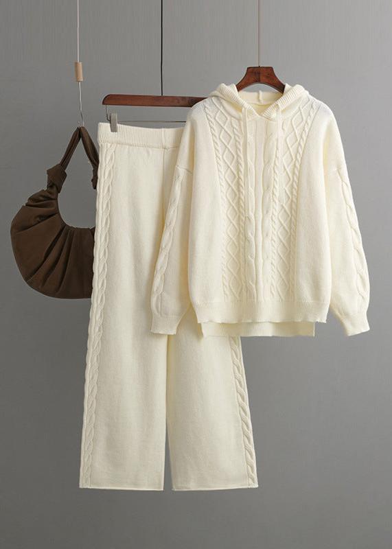 Cozy Cable Knit Hoodie & Pants Lounge Set