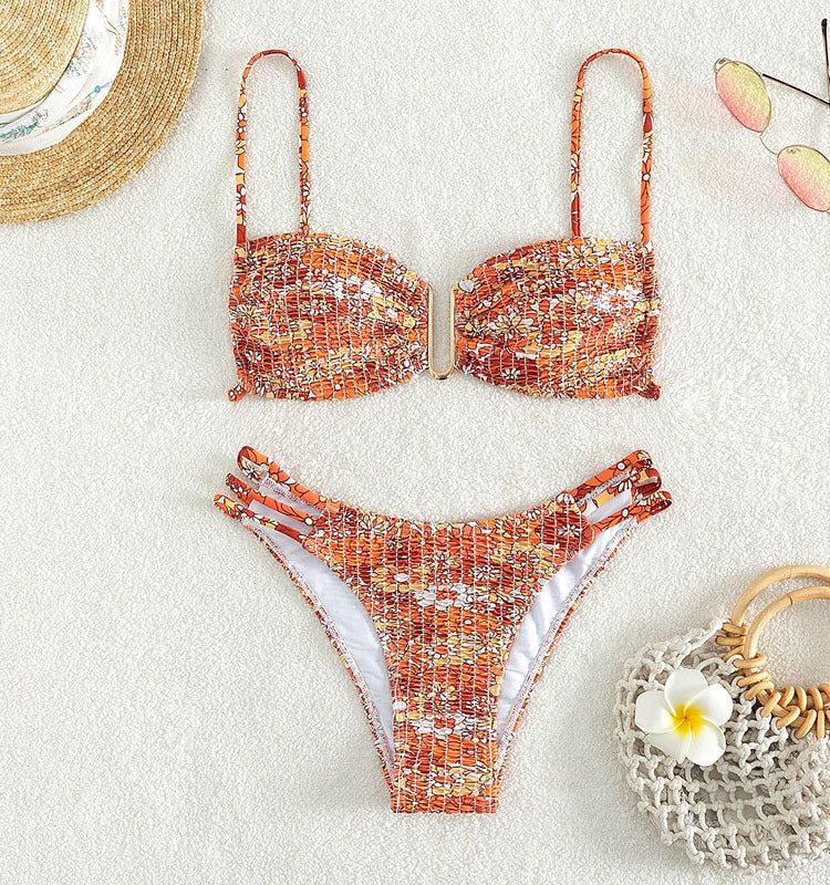 Jasmine Floral Bikini Set - VibeSoothe