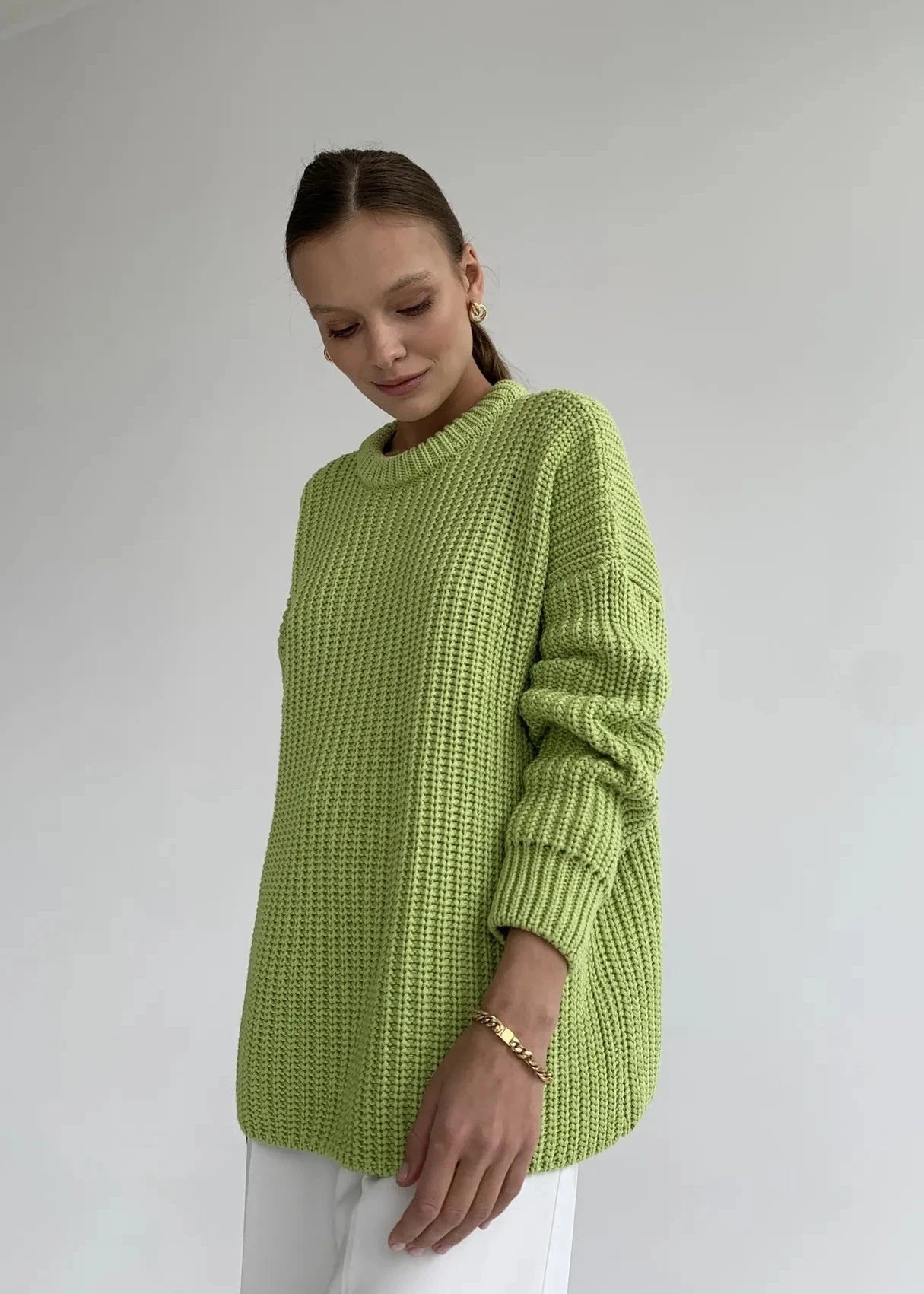 Vibrant Round Neck Oversized Sweater