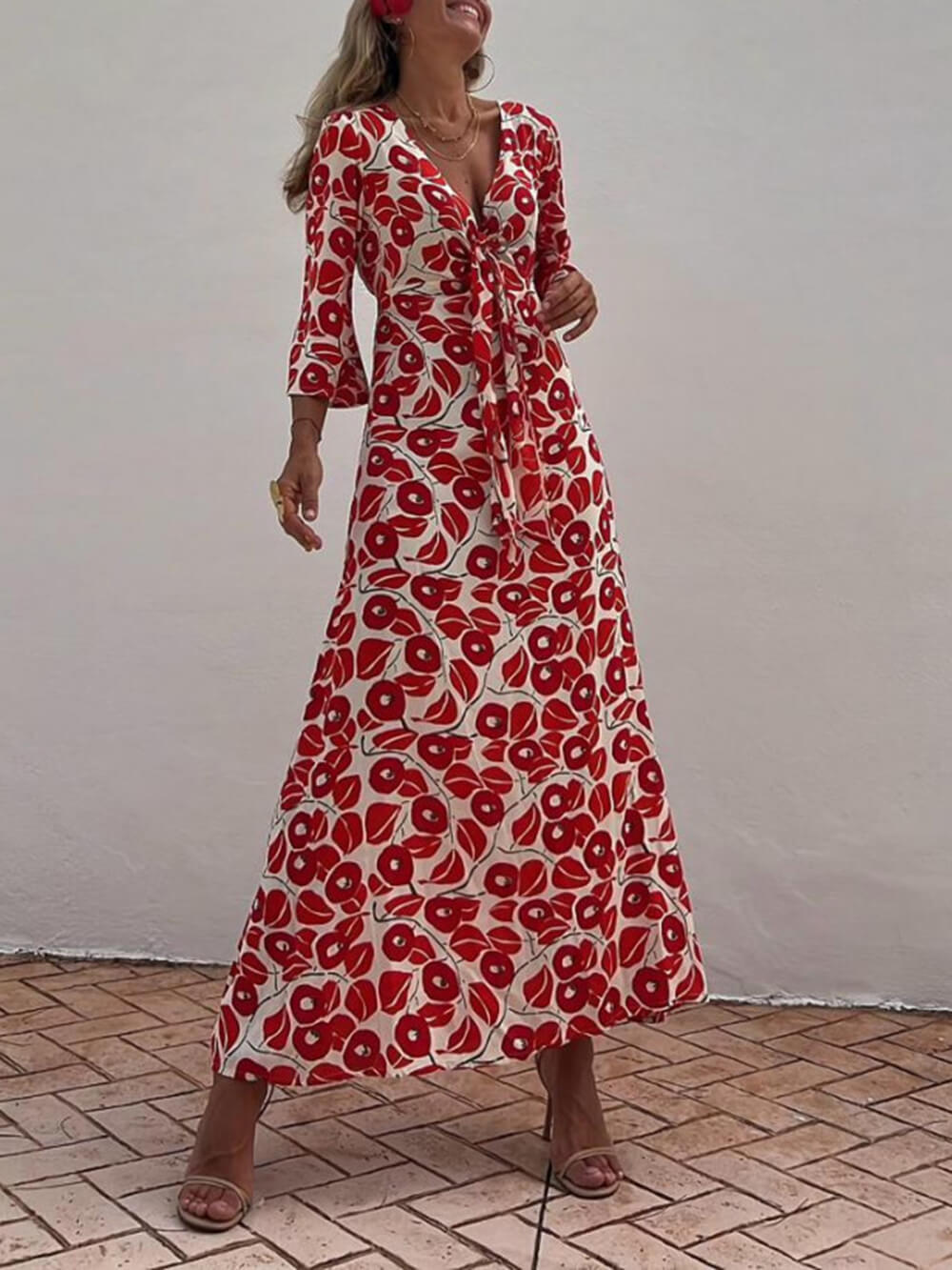 Bella-Poppy Floral Smocked Maxi Dress - VibeSoothe