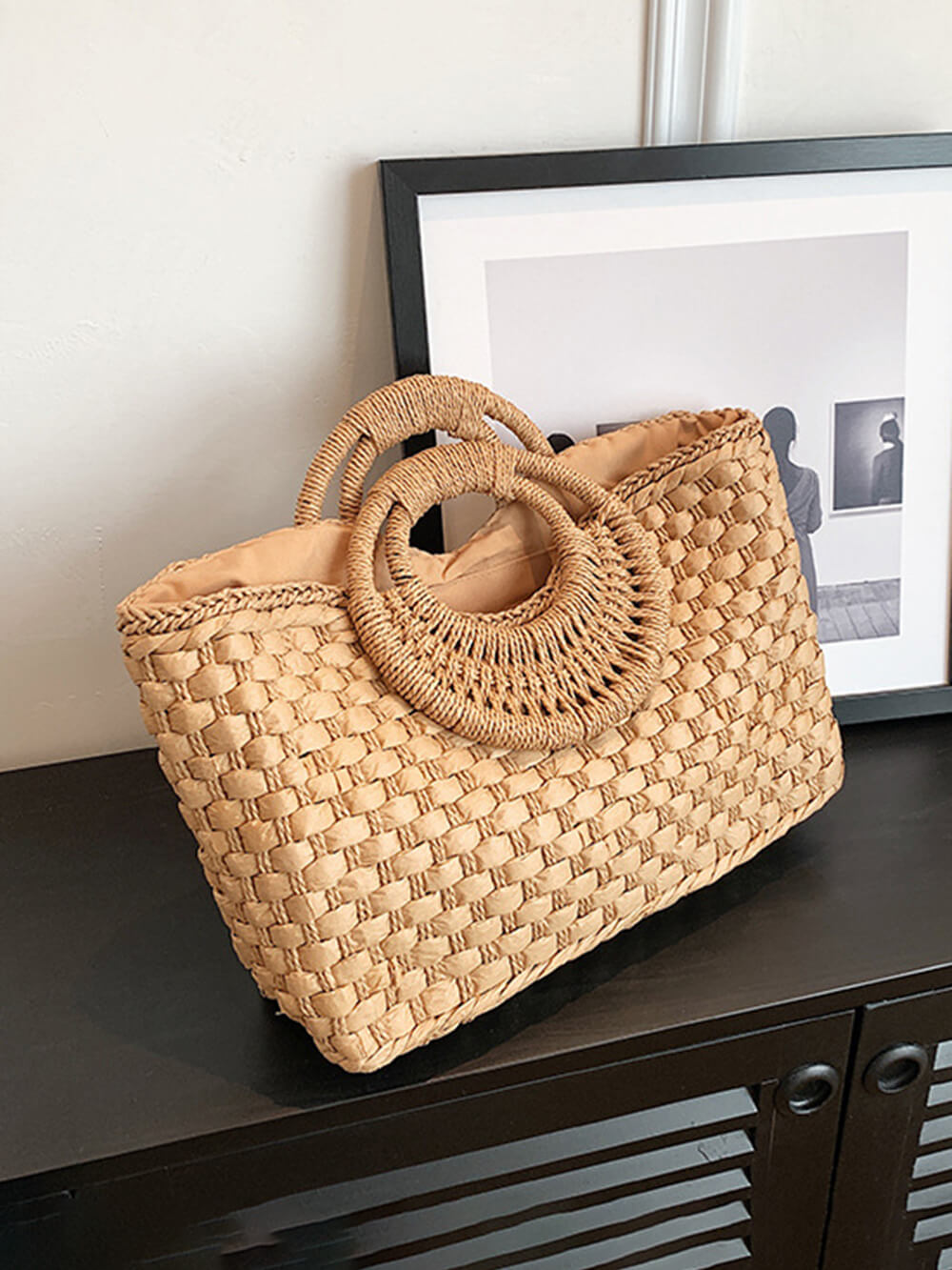 Coastal-Chic Woven Tote - VibeSoothe