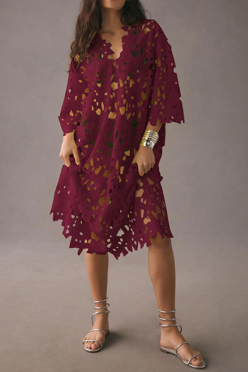 Amalfi - Coast Lace Cover-Up Midi Dress - VibeSoothe