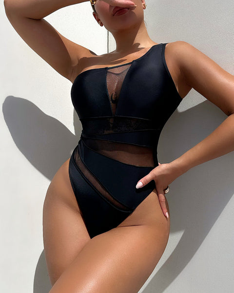 Sabrina Asymmetrical Mesh Swimsuit