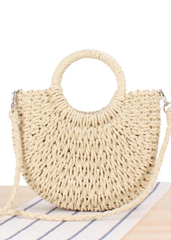 Vintage-Rattan Round Handle Handbag